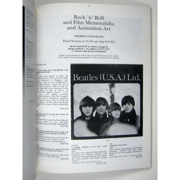Sotheby's Catalog 1994 September London Rock 'n Roll Film Memorabilia Animation - Picture 6 of 7